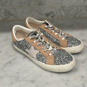 Vintage Havana Silver Glitter Tan Star‎ Sneakers Sz 8
